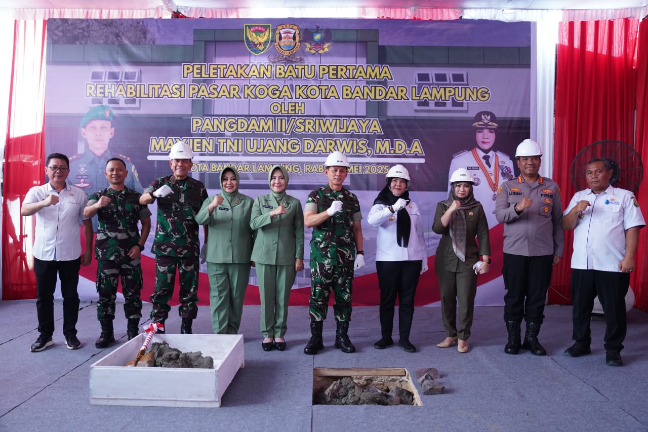 Pangdam II/Sriwijaya Laksanakan Peletakan Batu Pertama Revitalisasi Pasar Koga Bandar Lampung