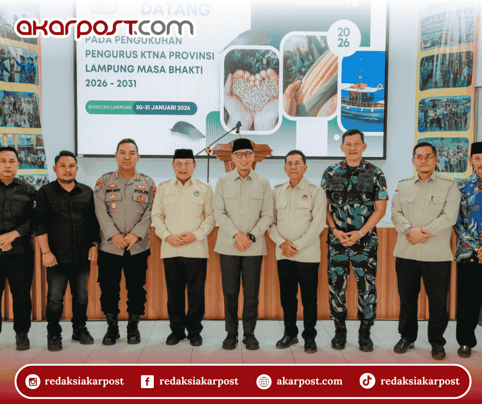 Gubernur Rahmat Mirzani Djausal Kukuhkan Pengurus KTNA Lampung 2026–2031: Lampung Jadi Barometer Nasional