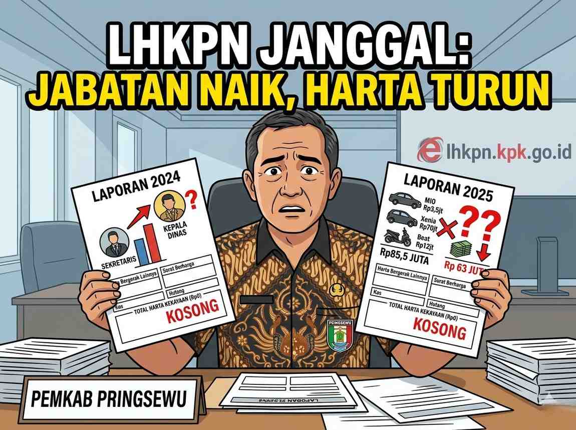 Sengkarut LHKPN Pejabat Pringsewu: Jabatan Berubah Drastis dan Nilai Harta Menyusut Tak Wajar