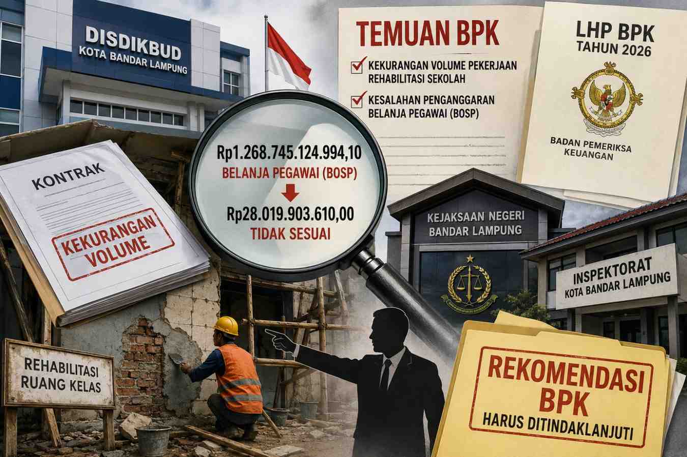 BPK Ungkap Temuan pada Proyek dan Belanja Pegawai Disdikbud Bandar Lampung